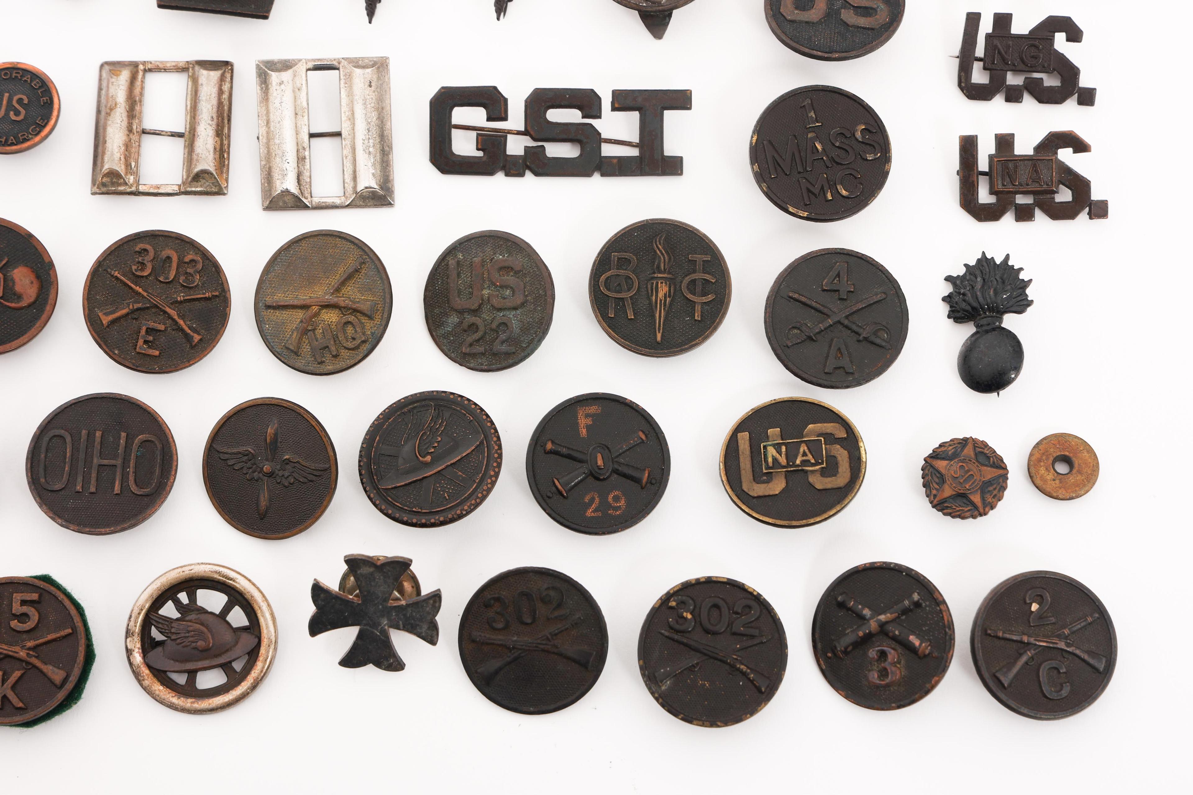 SPAN-AM WAR - WWI US ARMY COLLAR & RANK INSIGNIA