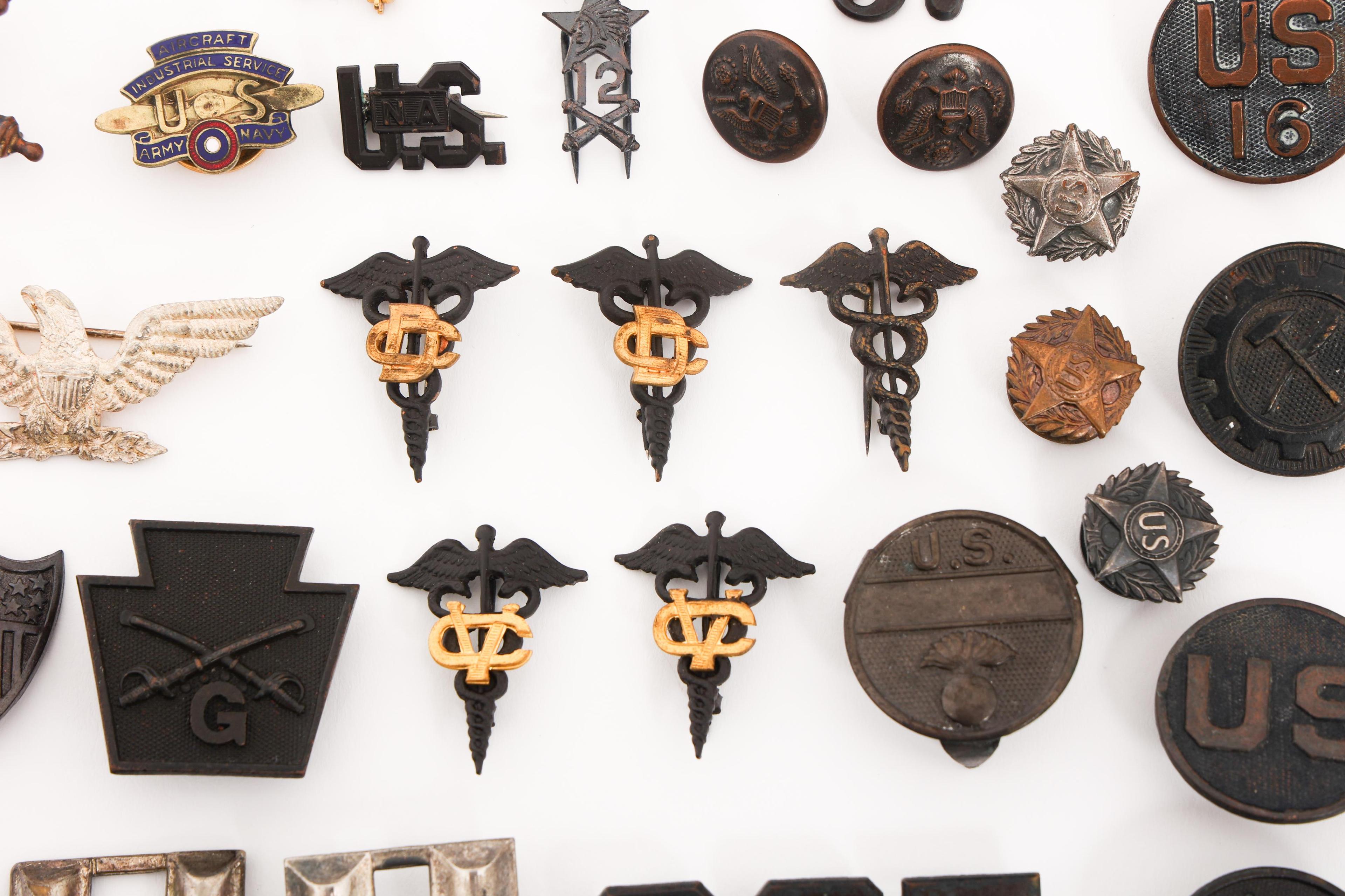 SPAN-AM WAR - WWI US ARMY COLLAR & RANK INSIGNIA