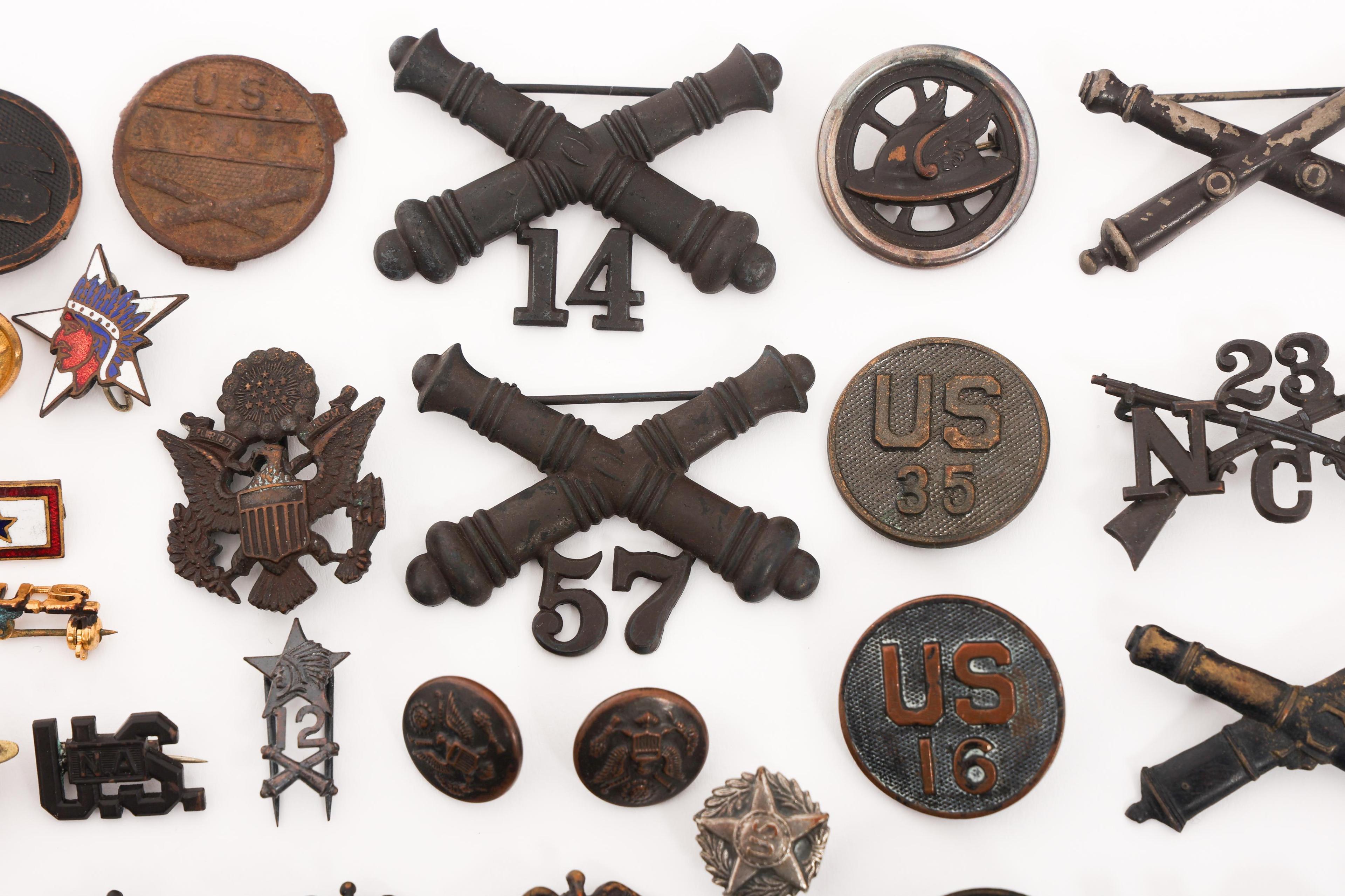 SPAN-AM WAR - WWI US ARMY COLLAR & RANK INSIGNIA