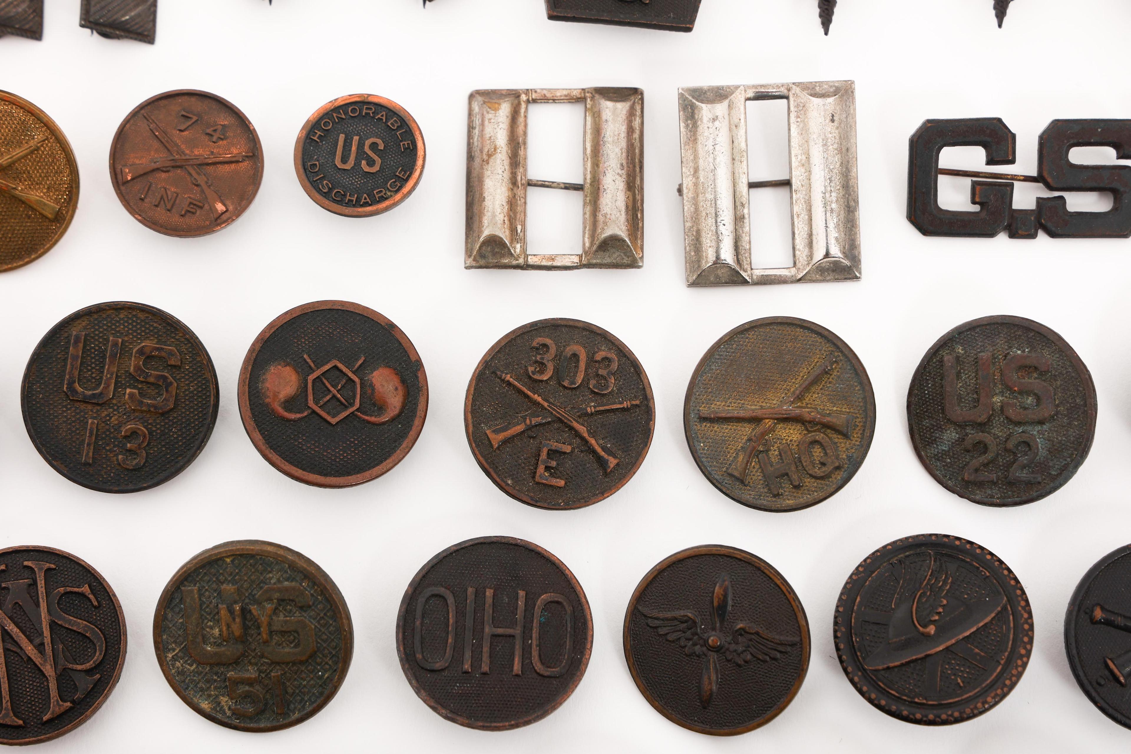 SPAN-AM WAR - WWI US ARMY COLLAR & RANK INSIGNIA