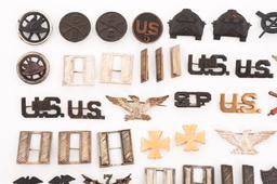 SPAN-AM WAR - WWI US ARMY COLLAR & RANK INSIGNIA