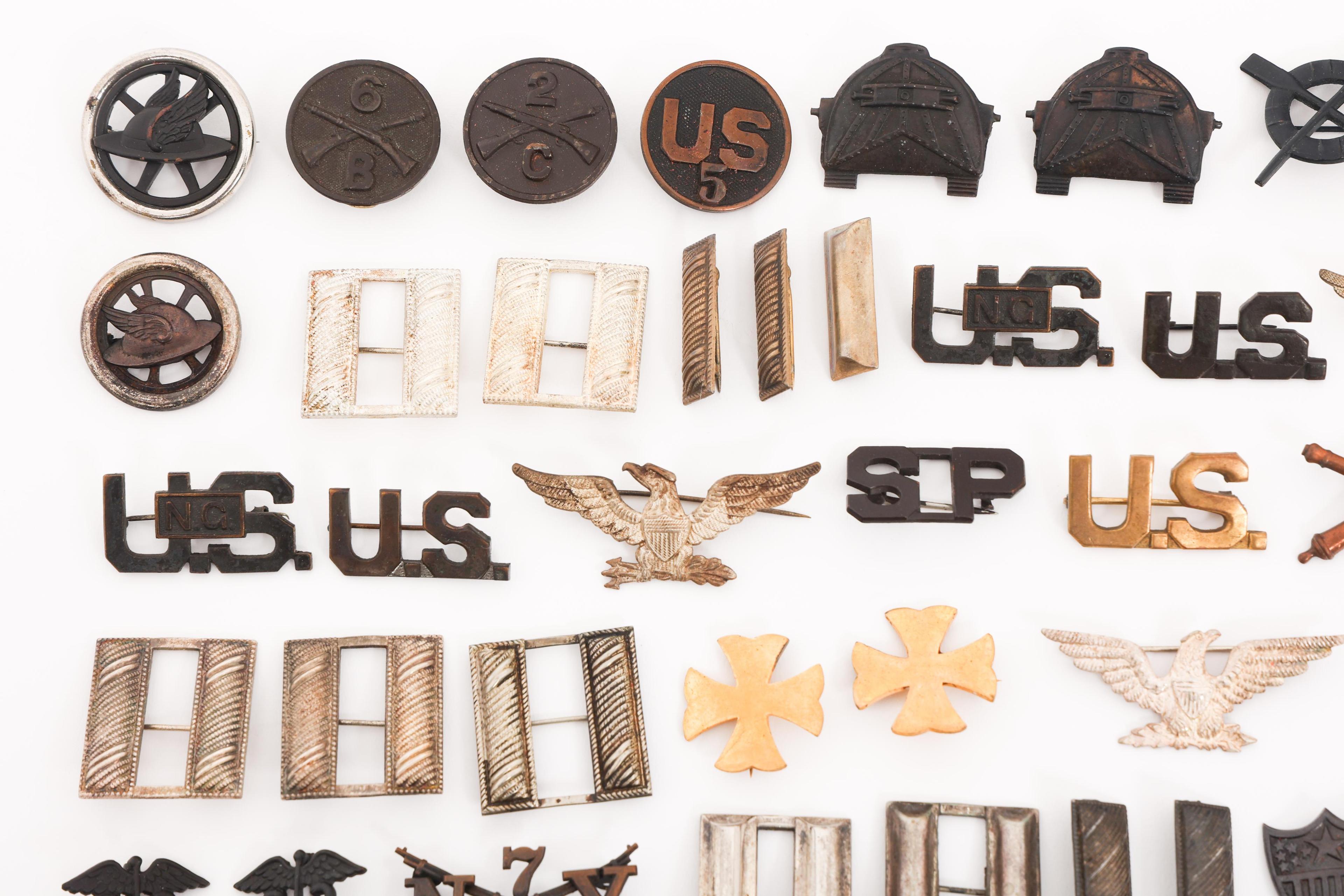 SPAN-AM WAR - WWI US ARMY COLLAR & RANK INSIGNIA