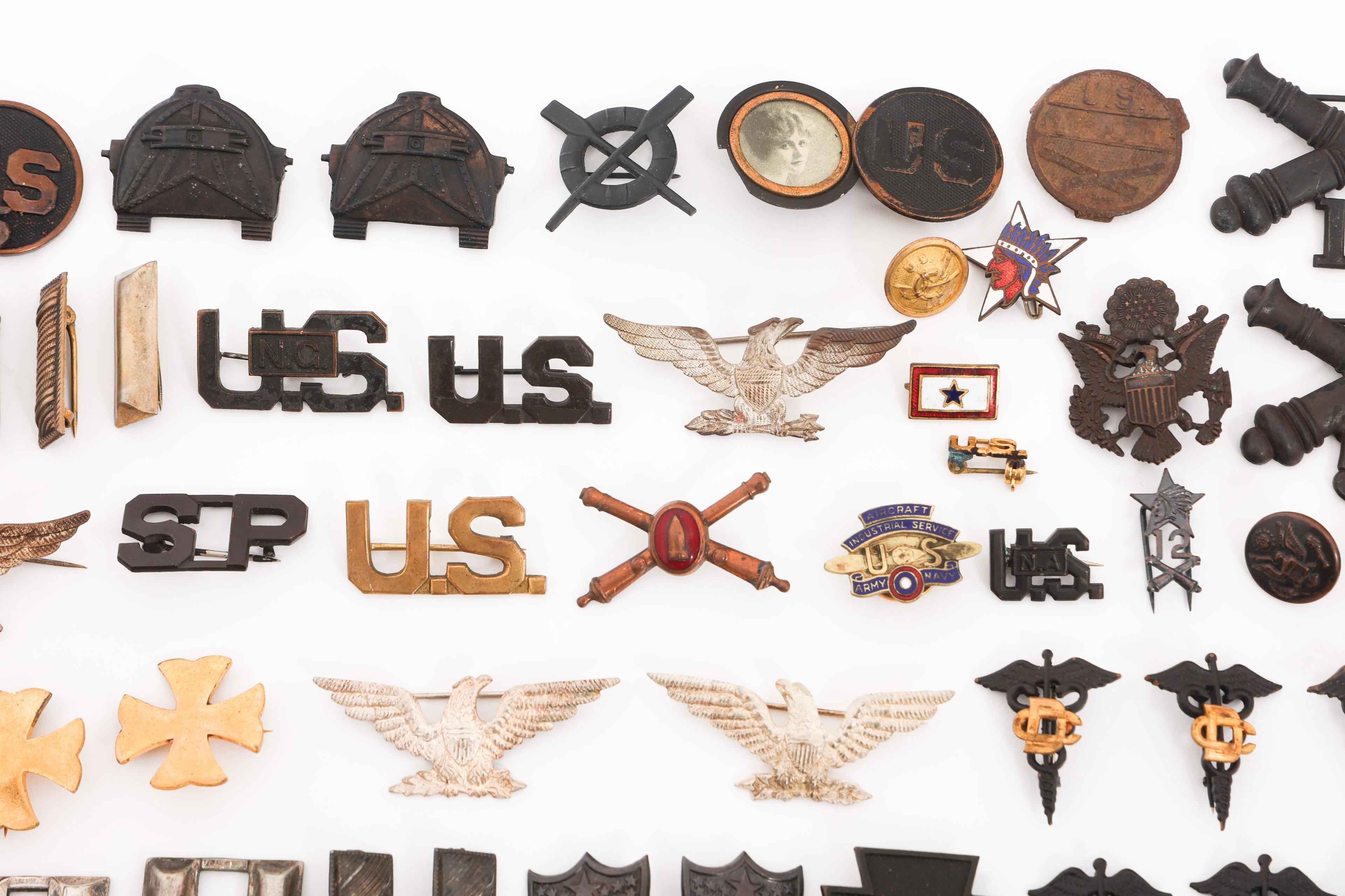 SPAN-AM WAR - WWI US ARMY COLLAR & RANK INSIGNIA