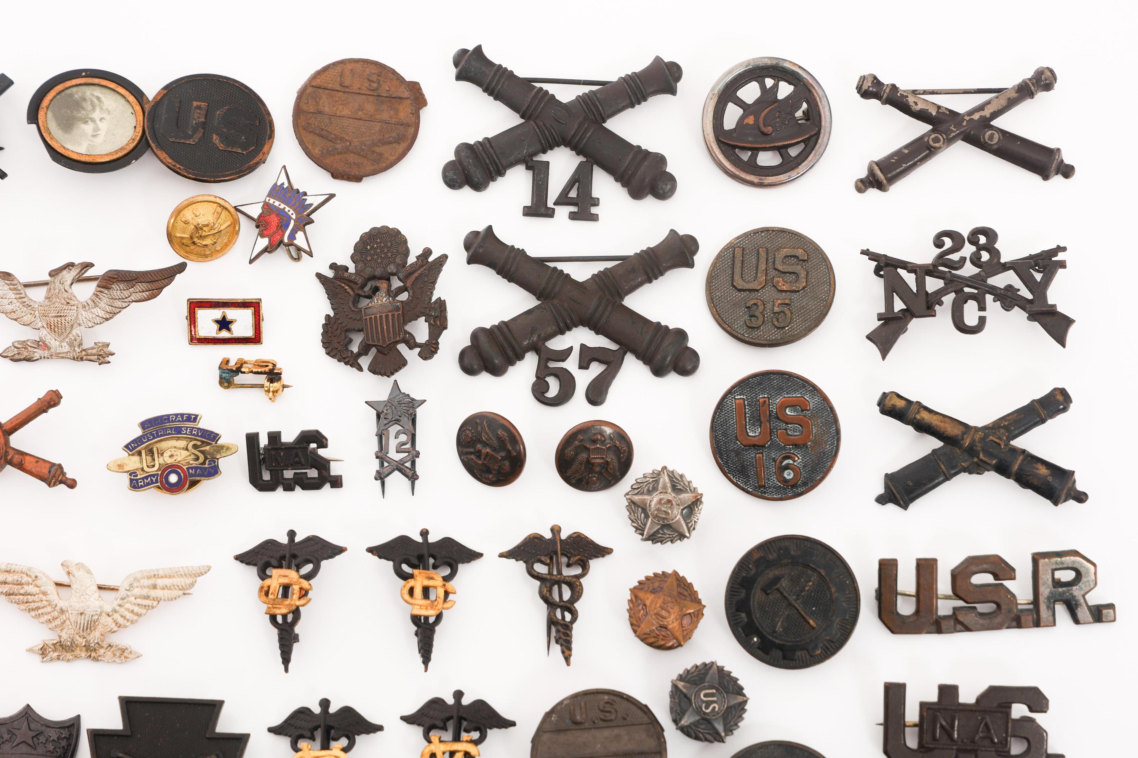 SPAN-AM WAR - WWI US ARMY COLLAR & RANK INSIGNIA