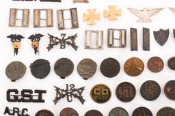 SPAN-AM WAR - WWI US ARMY COLLAR & RANK INSIGNIA