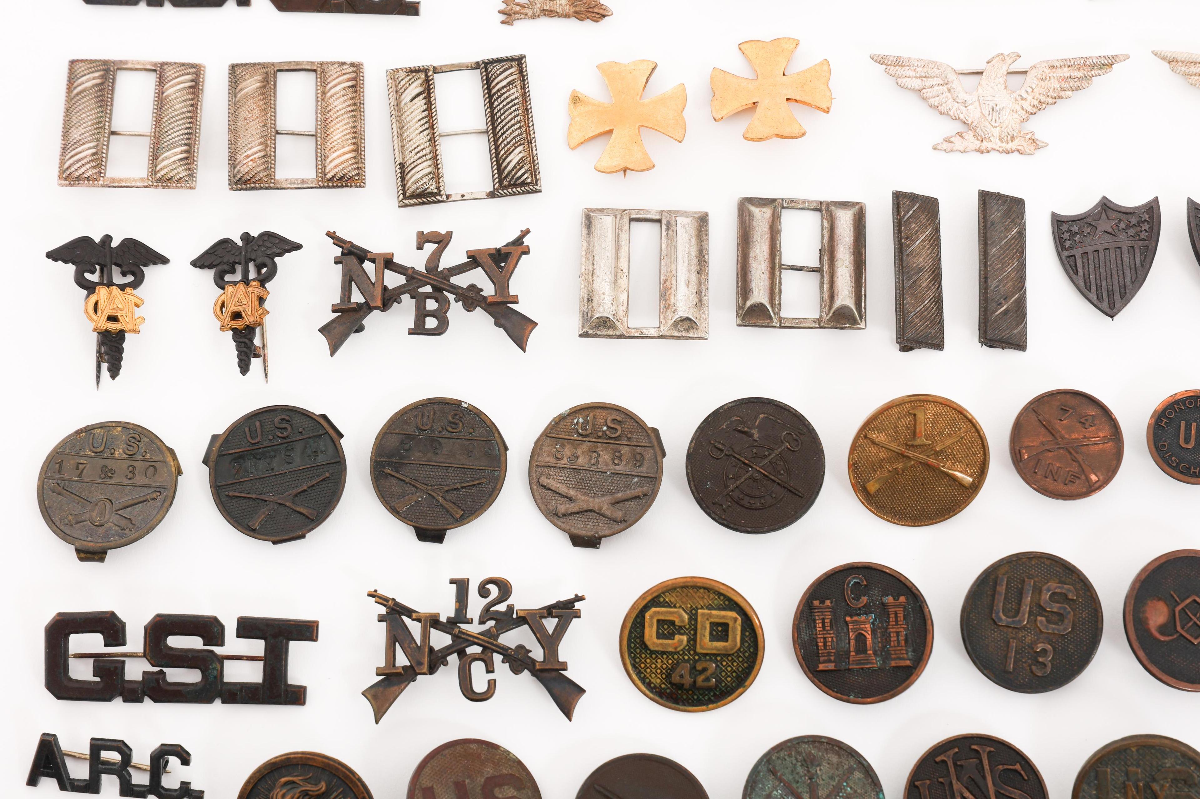 SPAN-AM WAR - WWI US ARMY COLLAR & RANK INSIGNIA