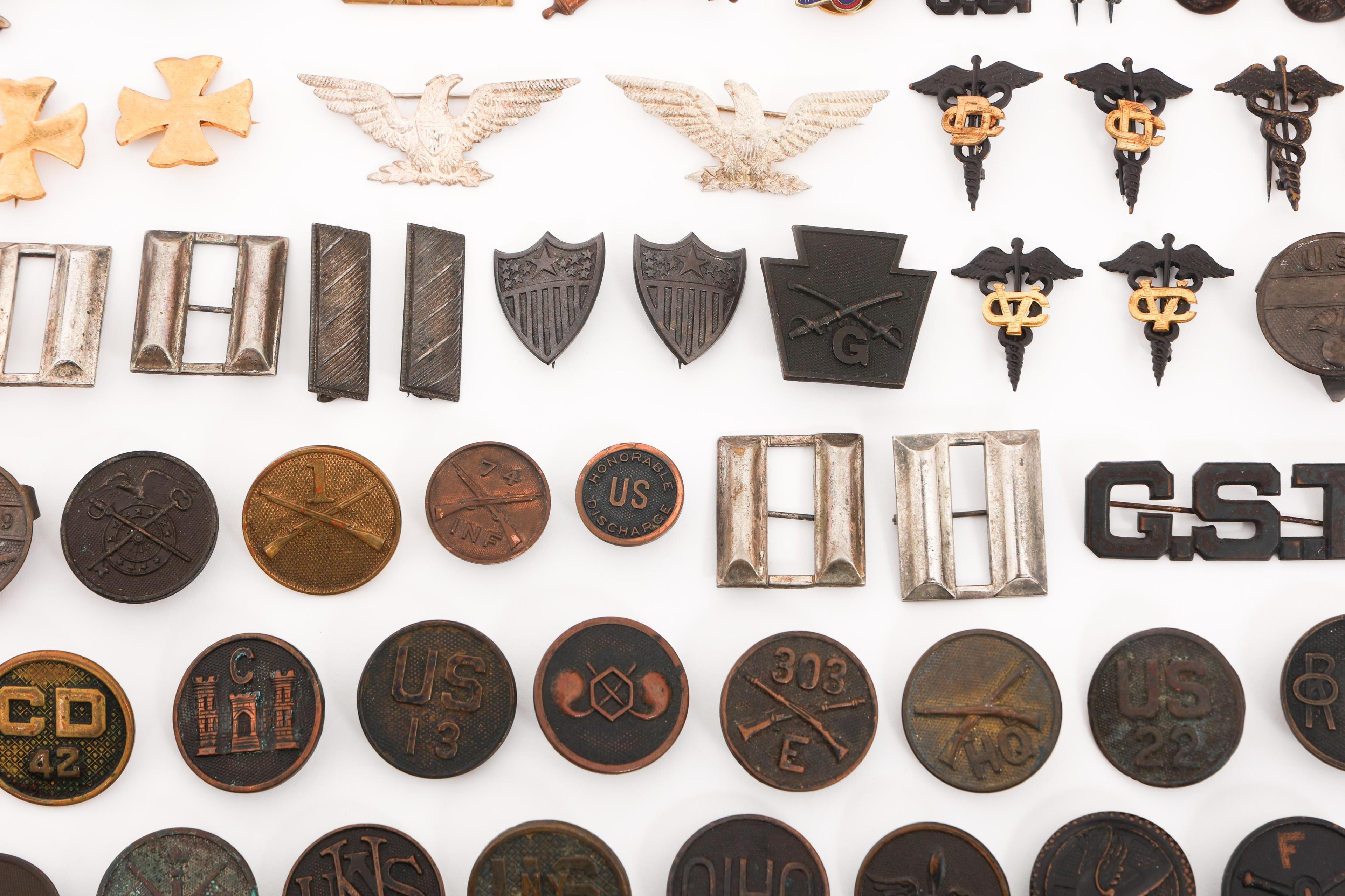 SPAN-AM WAR - WWI US ARMY COLLAR & RANK INSIGNIA