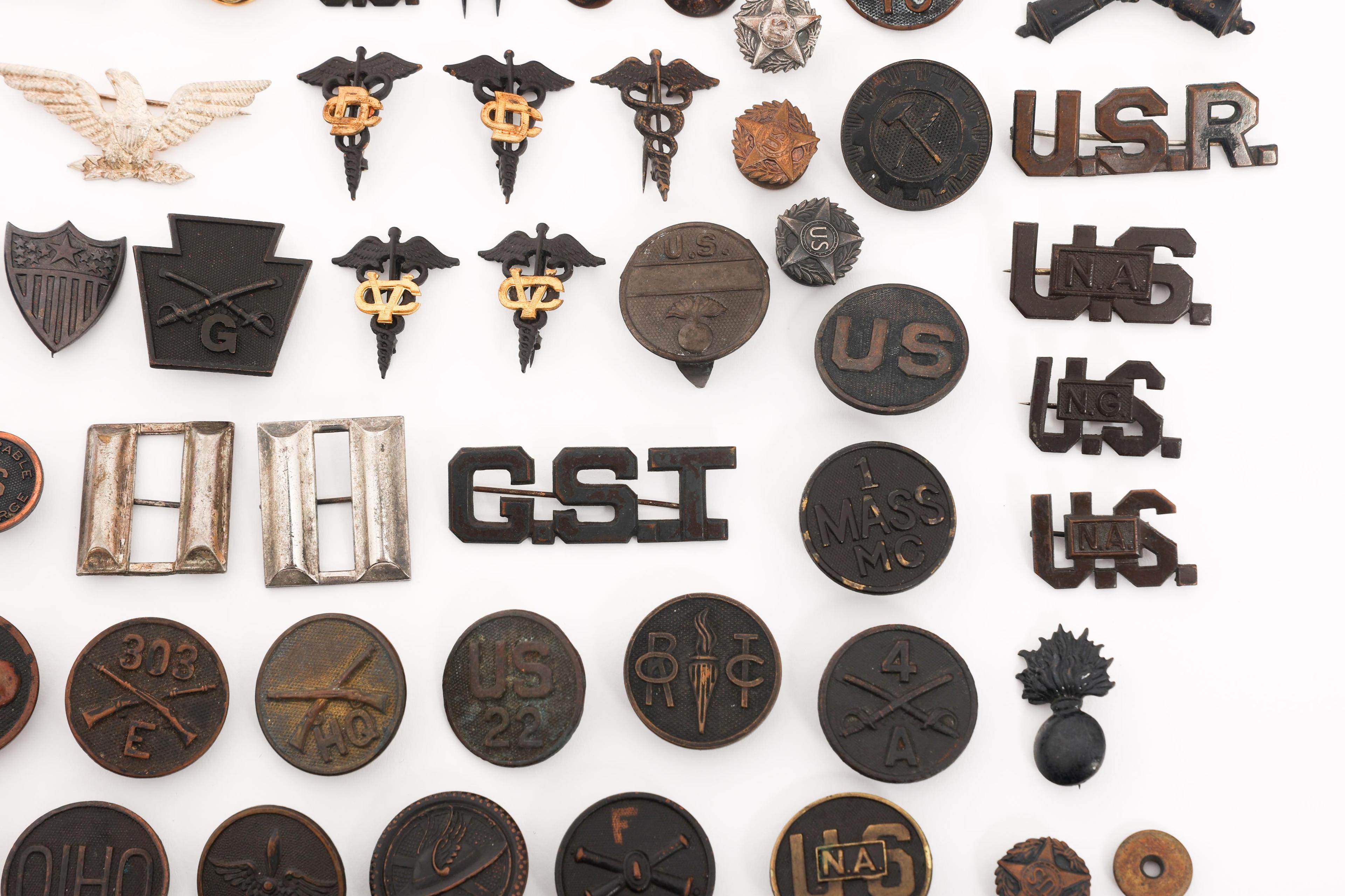 SPAN-AM WAR - WWI US ARMY COLLAR & RANK INSIGNIA