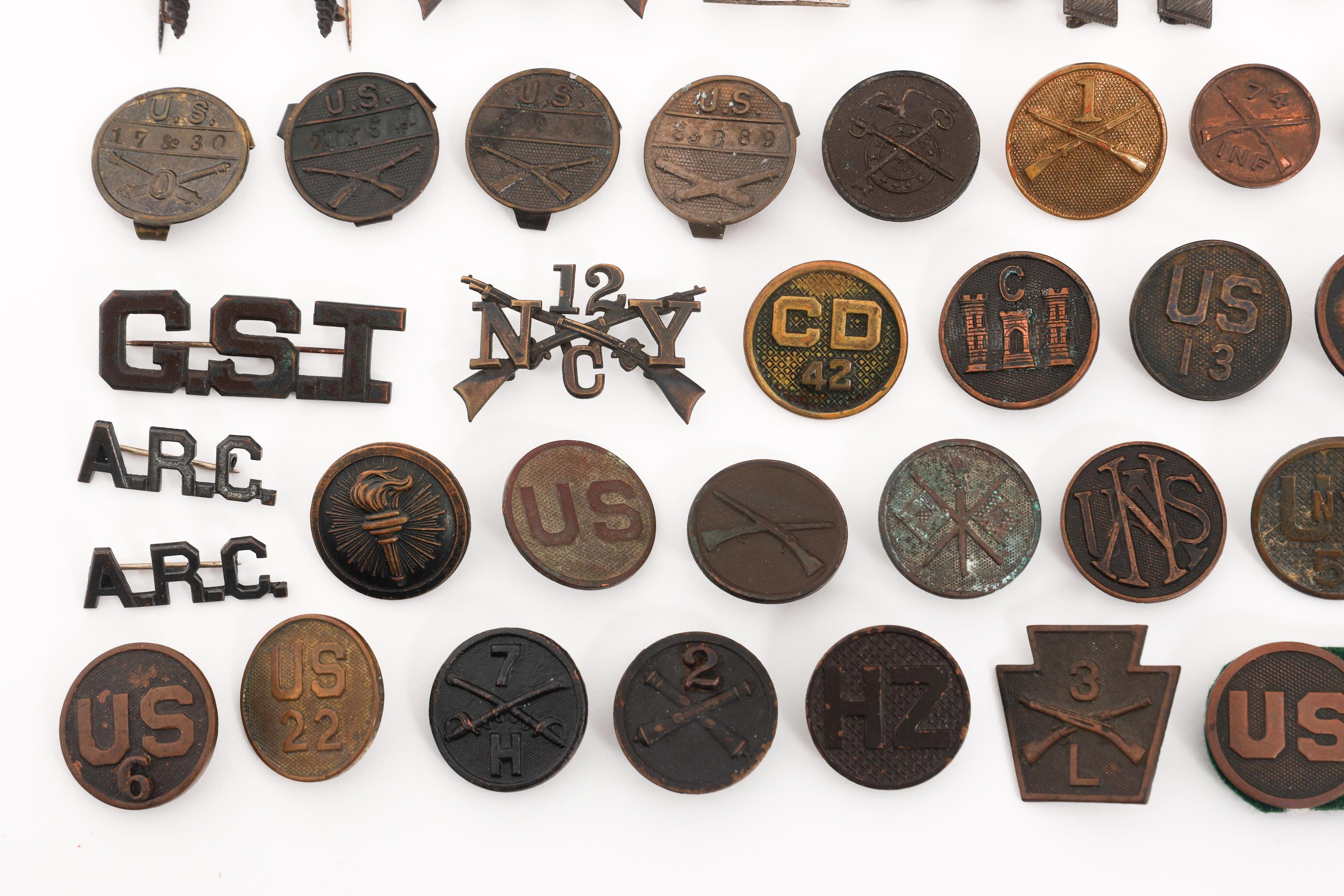 SPAN-AM WAR - WWI US ARMY COLLAR & RANK INSIGNIA