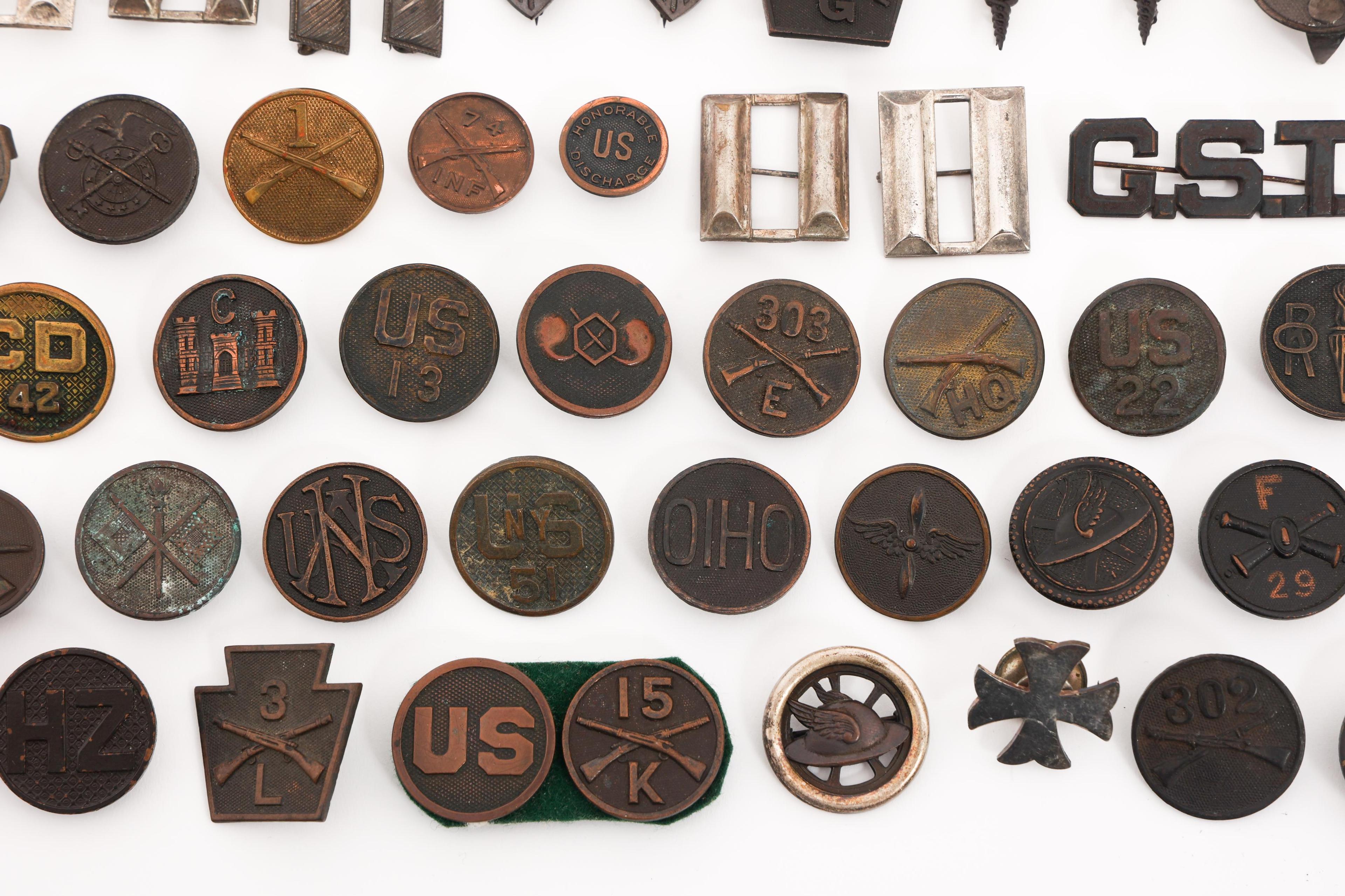 SPAN-AM WAR - WWI US ARMY COLLAR & RANK INSIGNIA