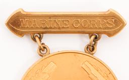 1932 USMC PISTOL MARKSMANSHIP BADGE IN 18K GOLD