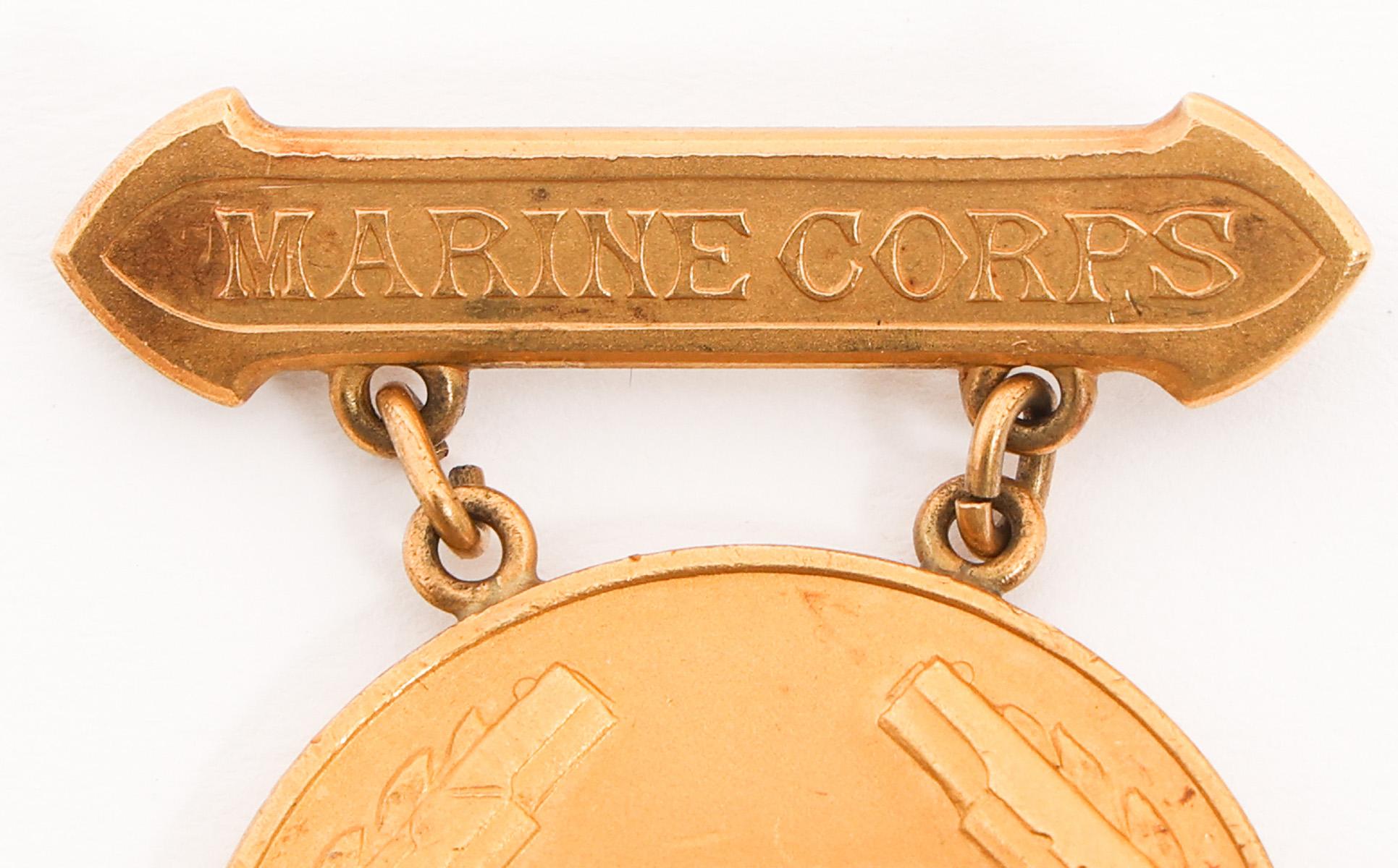 1932 USMC PISTOL MARKSMANSHIP BADGE IN 18K GOLD