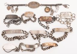 WWII US ARMY OFFICER PERSONAL ID BRACELETS