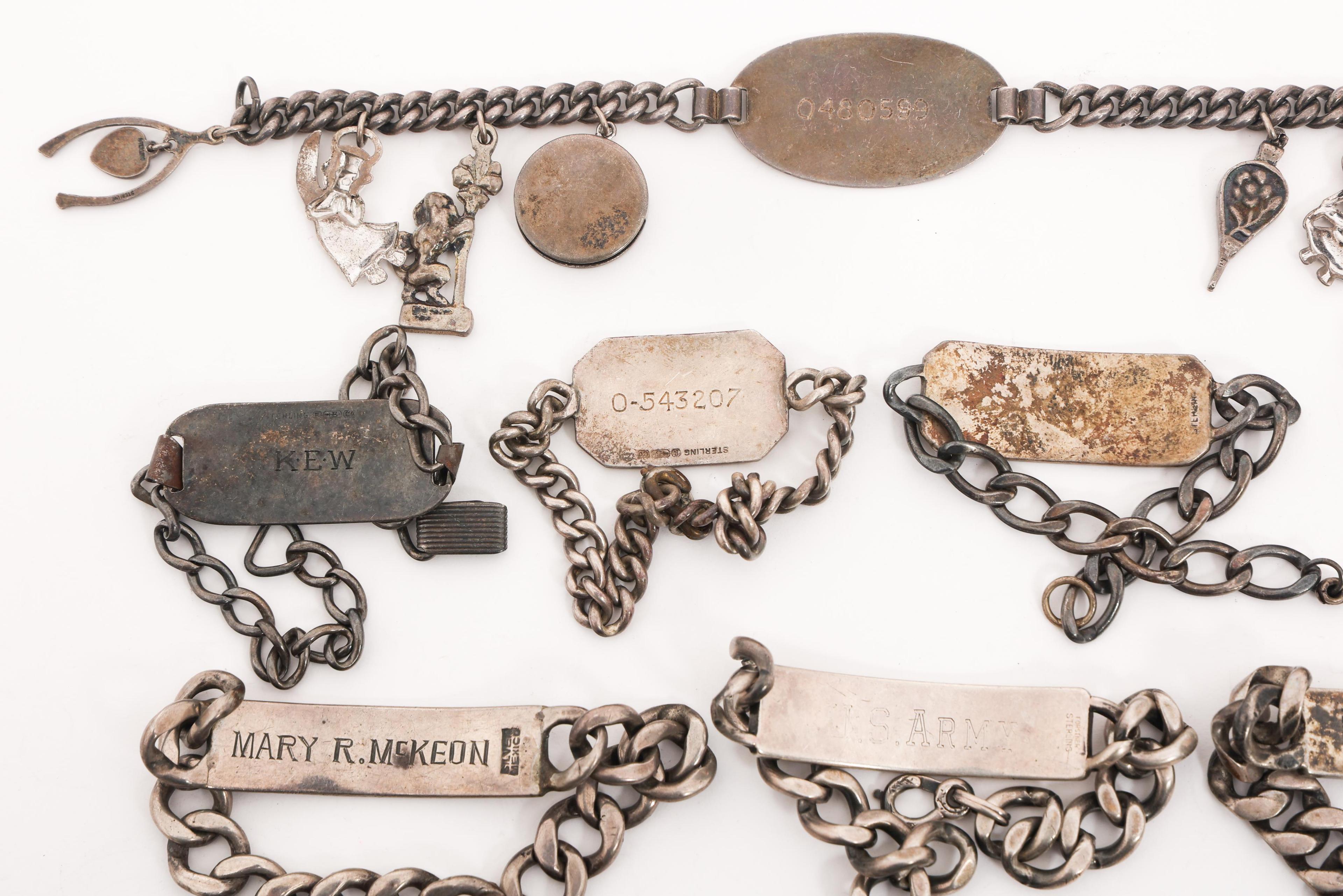 WWII US ARMY OFFICER PERSONAL ID BRACELETS