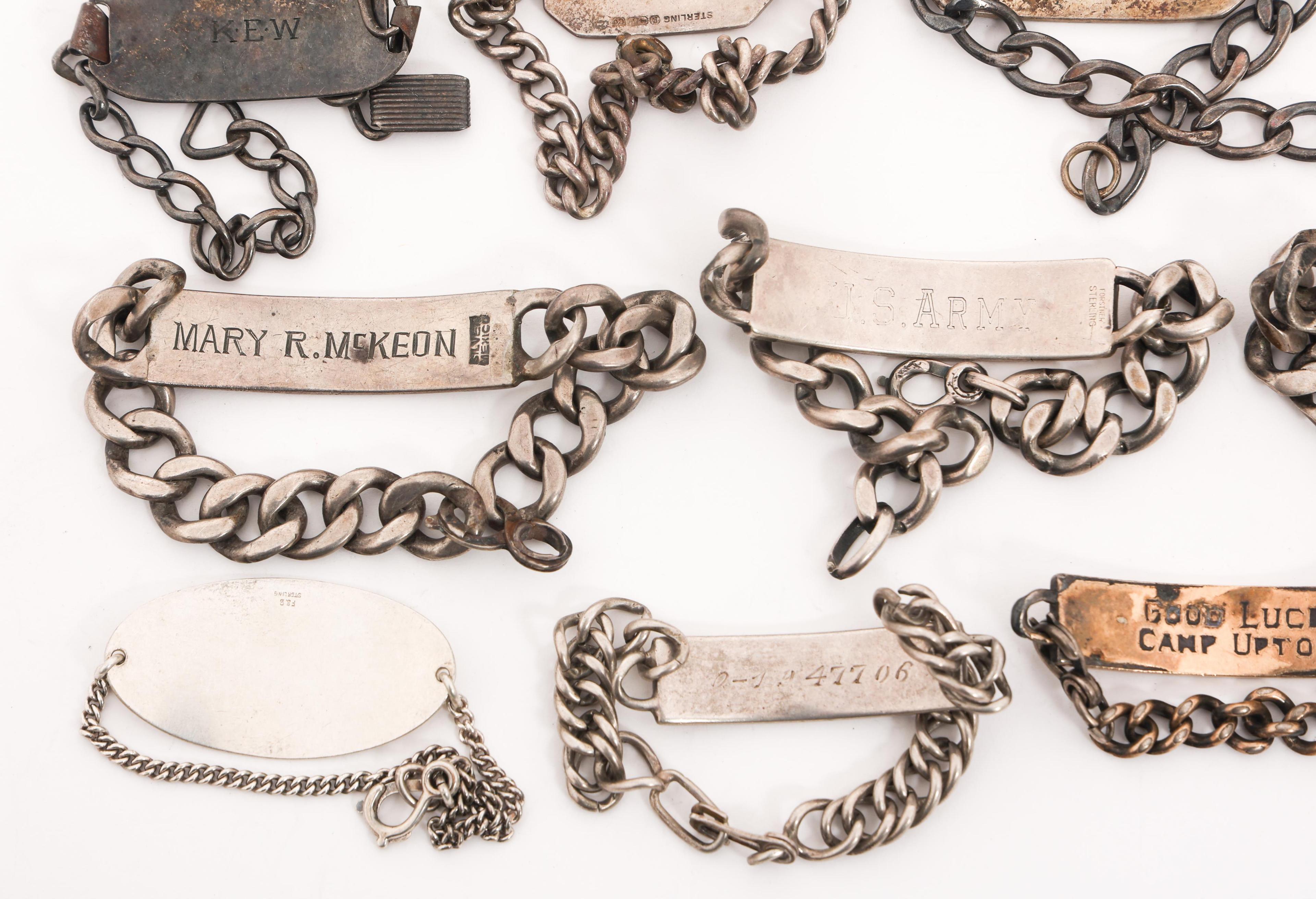 WWII US ARMY OFFICER PERSONAL ID BRACELETS