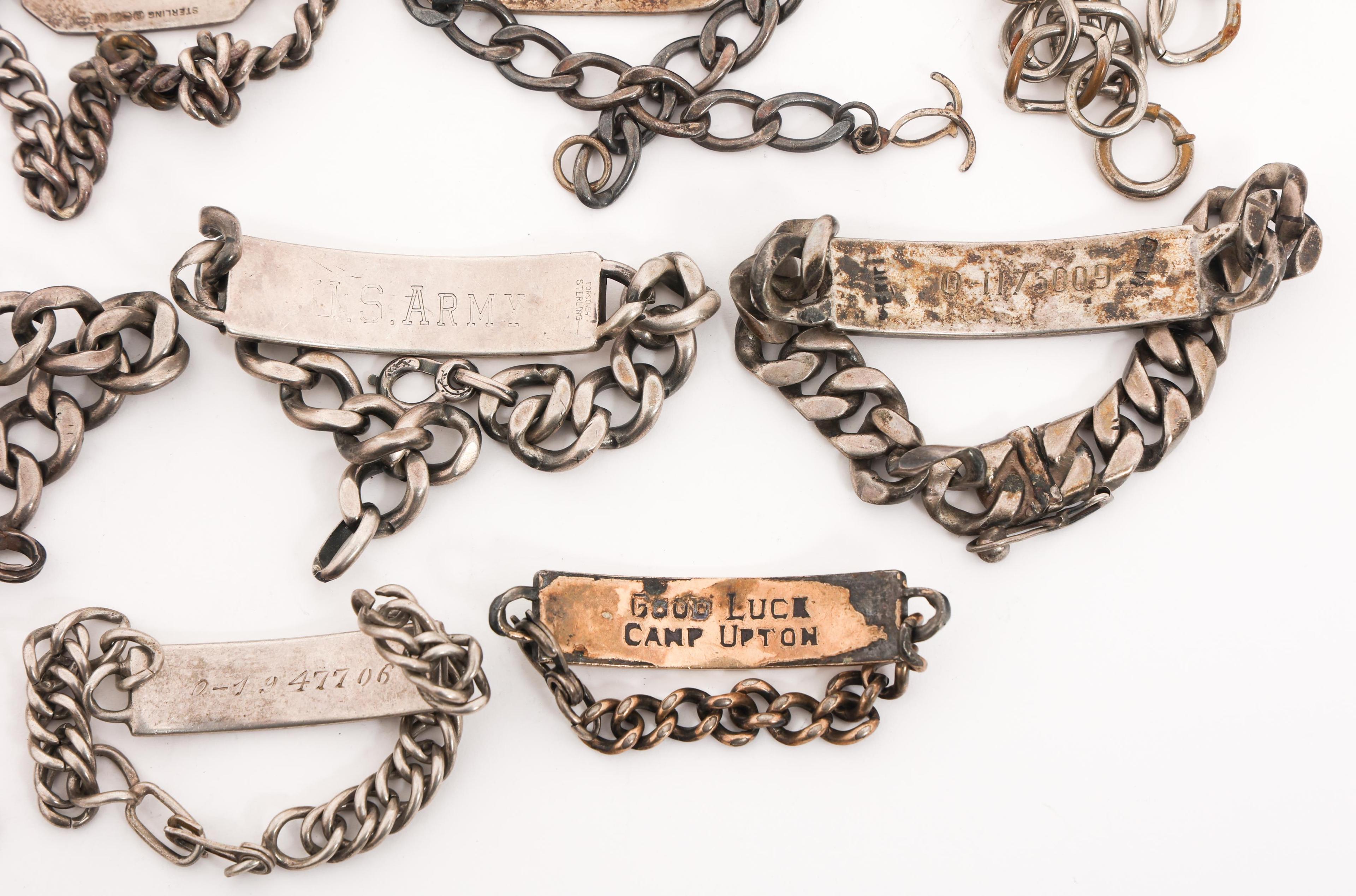 WWII US ARMY OFFICER PERSONAL ID BRACELETS