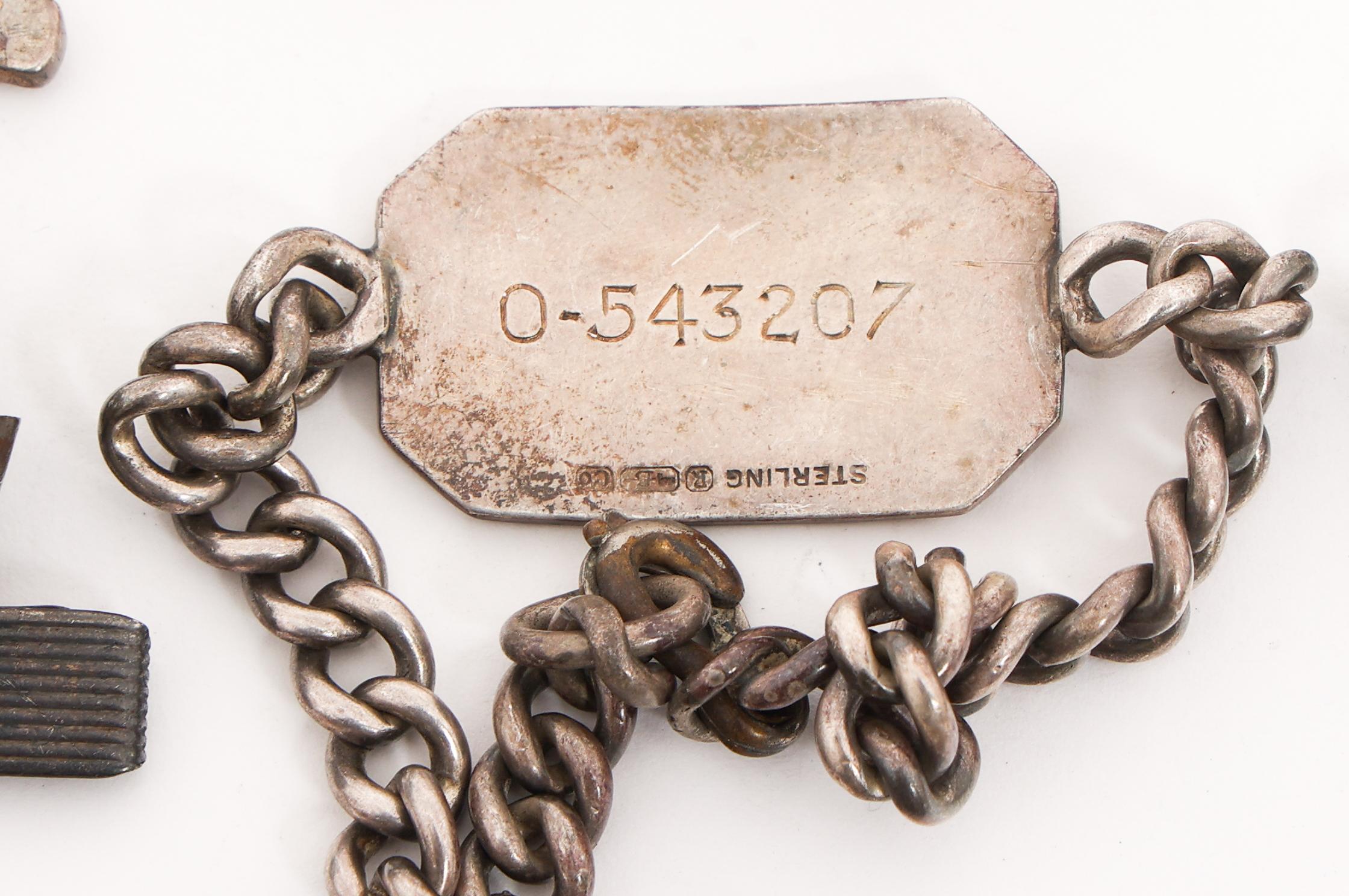 WWII US ARMY OFFICER PERSONAL ID BRACELETS