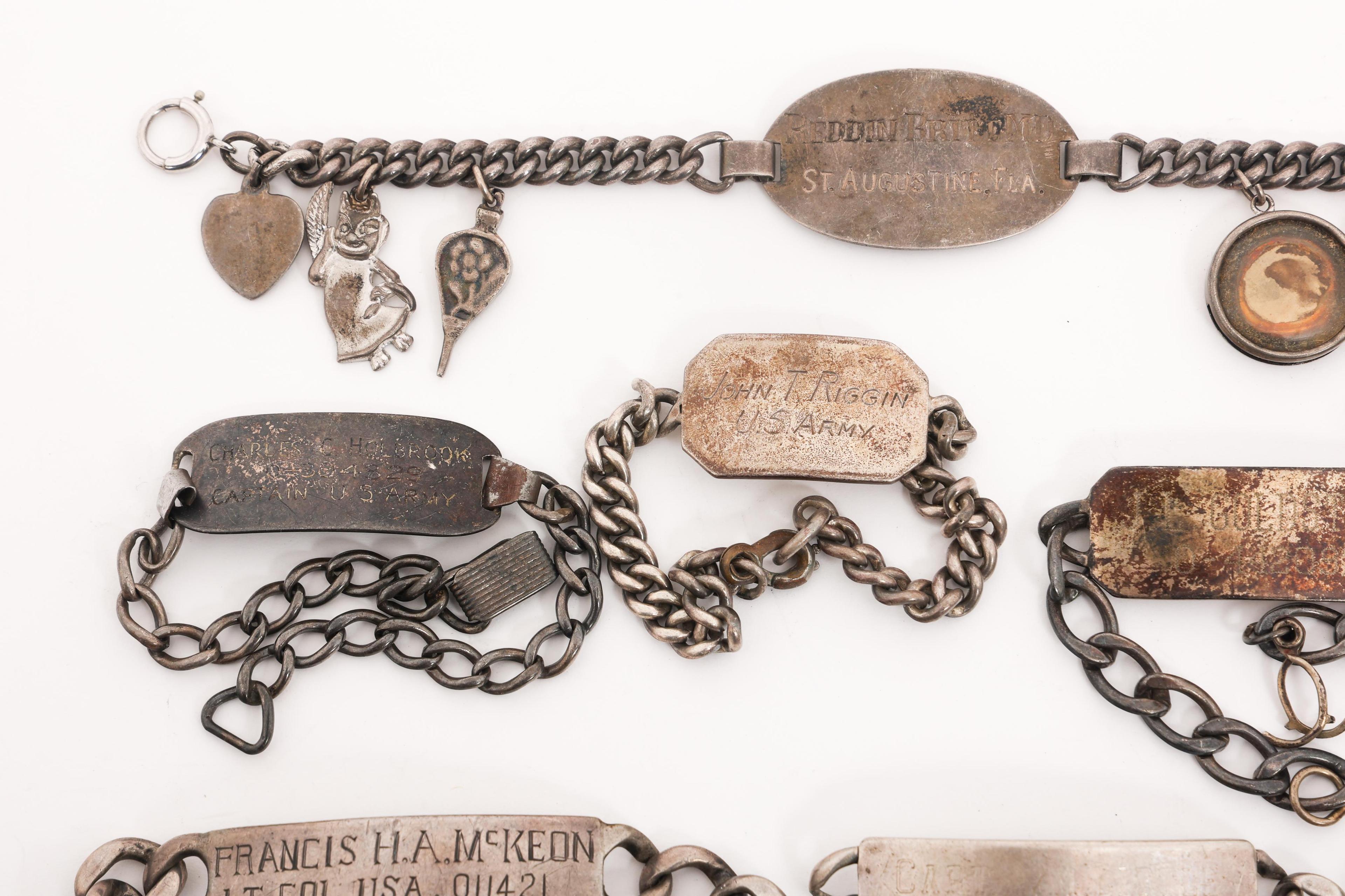 WWII US ARMY OFFICER PERSONAL ID BRACELETS
