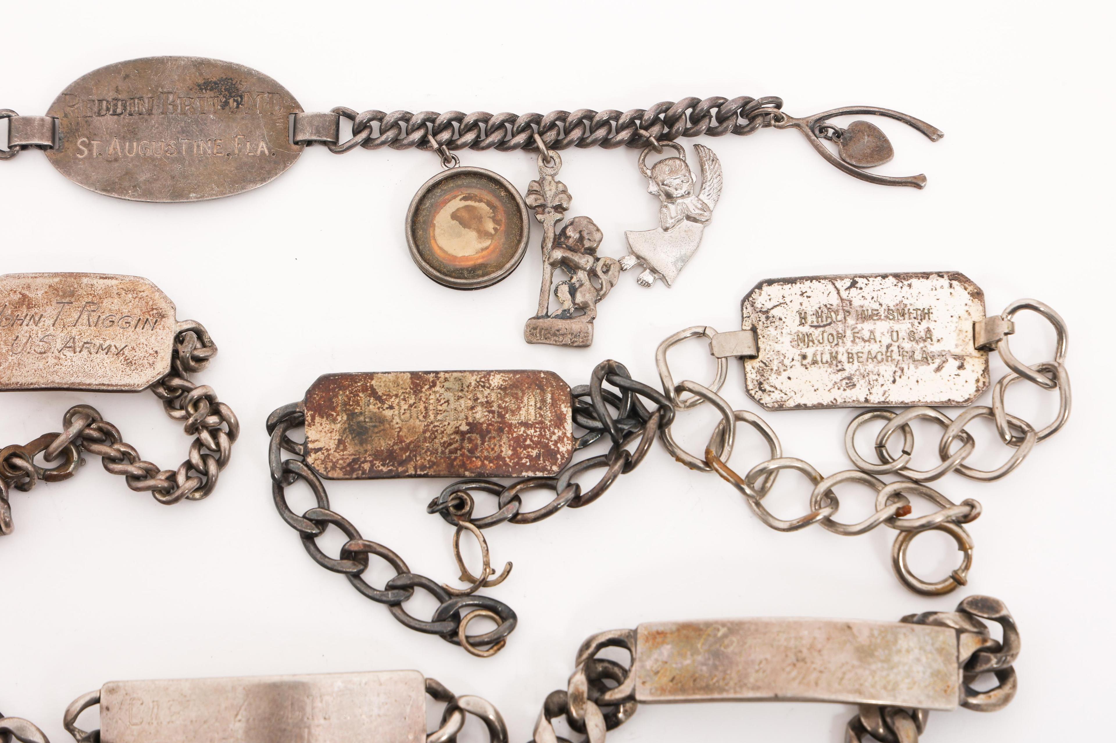 WWII US ARMY OFFICER PERSONAL ID BRACELETS