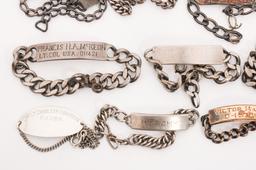 WWII US ARMY OFFICER PERSONAL ID BRACELETS
