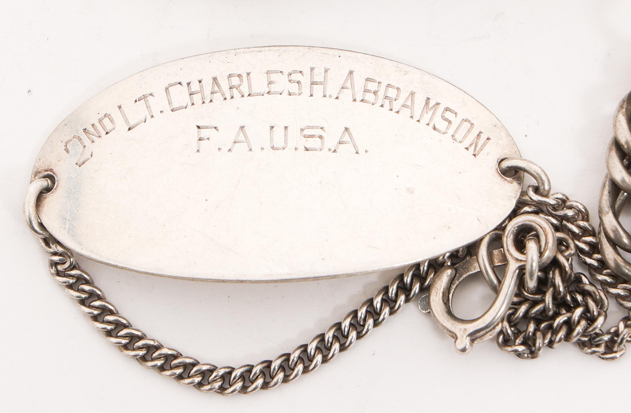 WWII US ARMY OFFICER PERSONAL ID BRACELETS