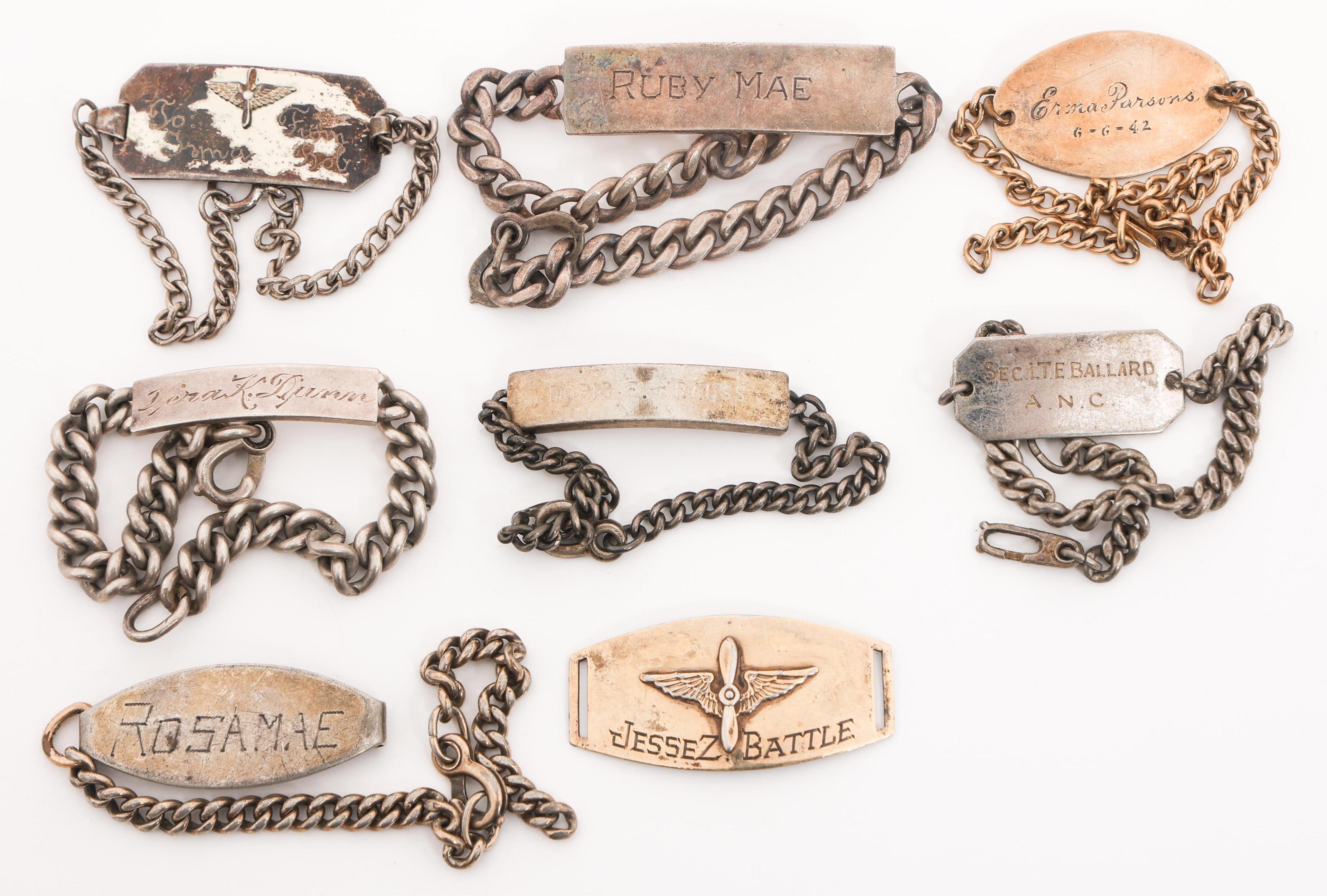 WWII US ARMED FORCES WOMEN'S ID BRACELETS