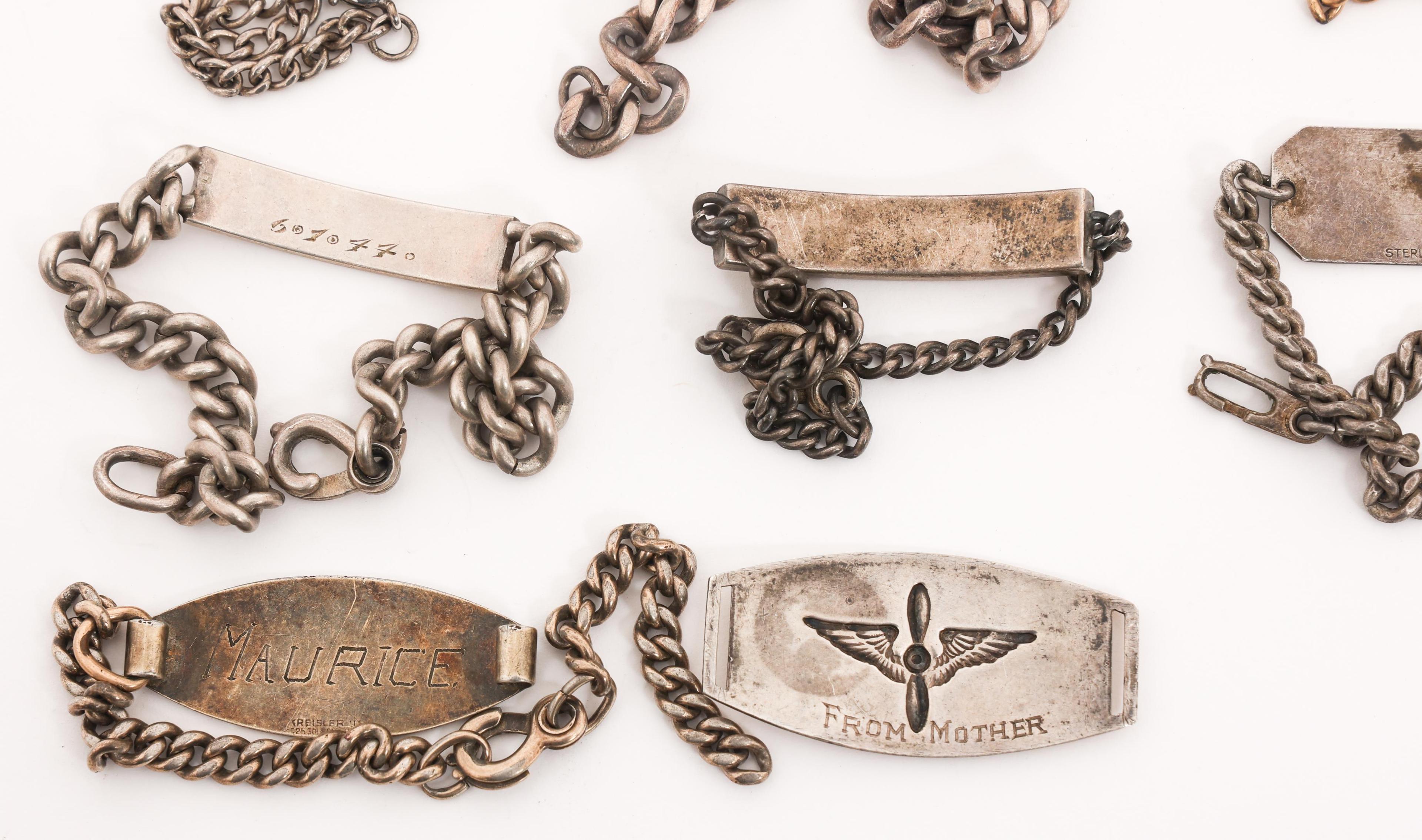 WWII US ARMED FORCES WOMEN'S ID BRACELETS