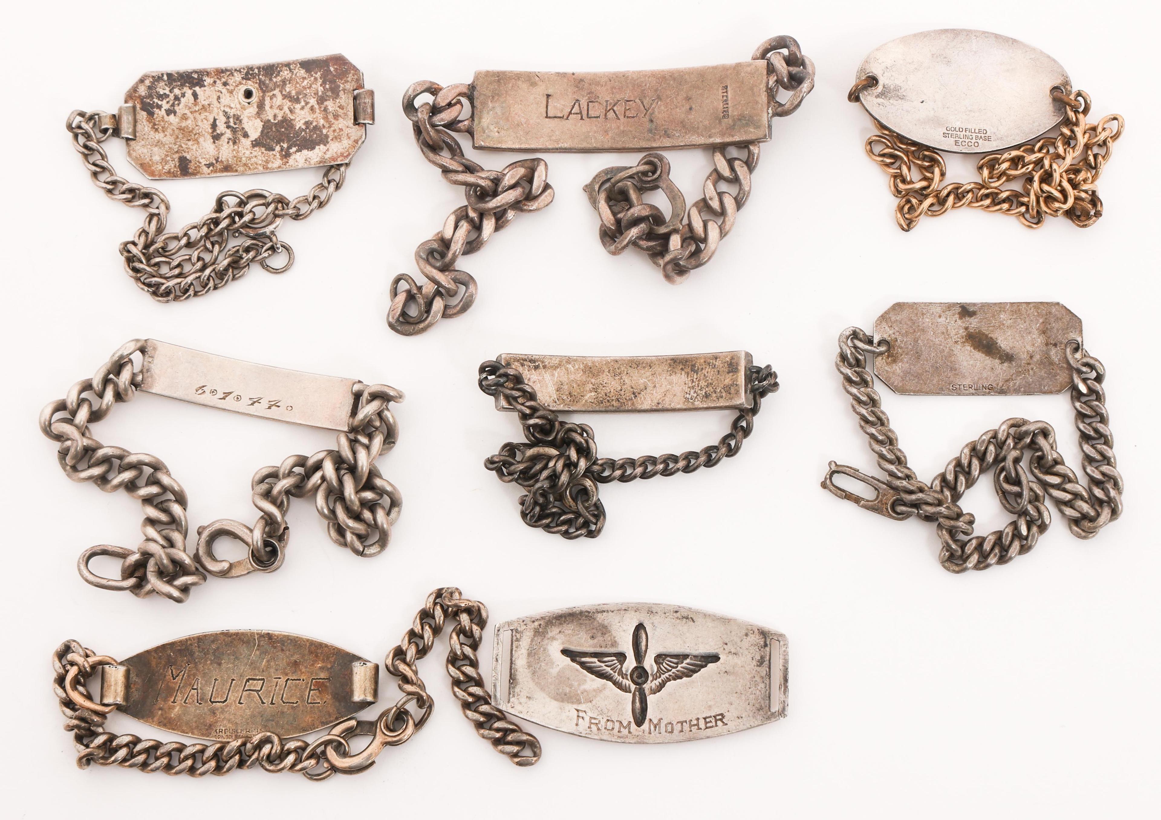 WWII US ARMED FORCES WOMEN'S ID BRACELETS