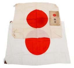 WWII JAPANESE NATIONAL FLAG & ORIGINAL PAPER CASE
