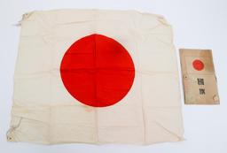 WWII JAPANESE NATIONAL FLAG & ORIGINAL PAPER CASE