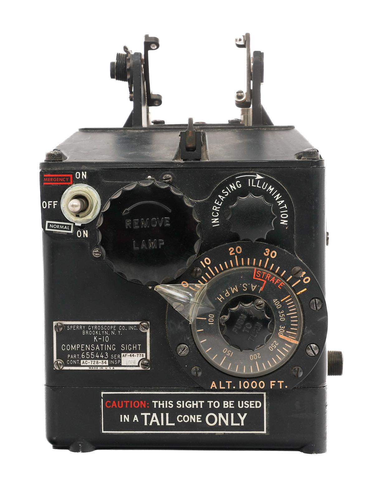 WWII USAAF AERIAL GUNNER K-10 COMPENSATING SIGHT