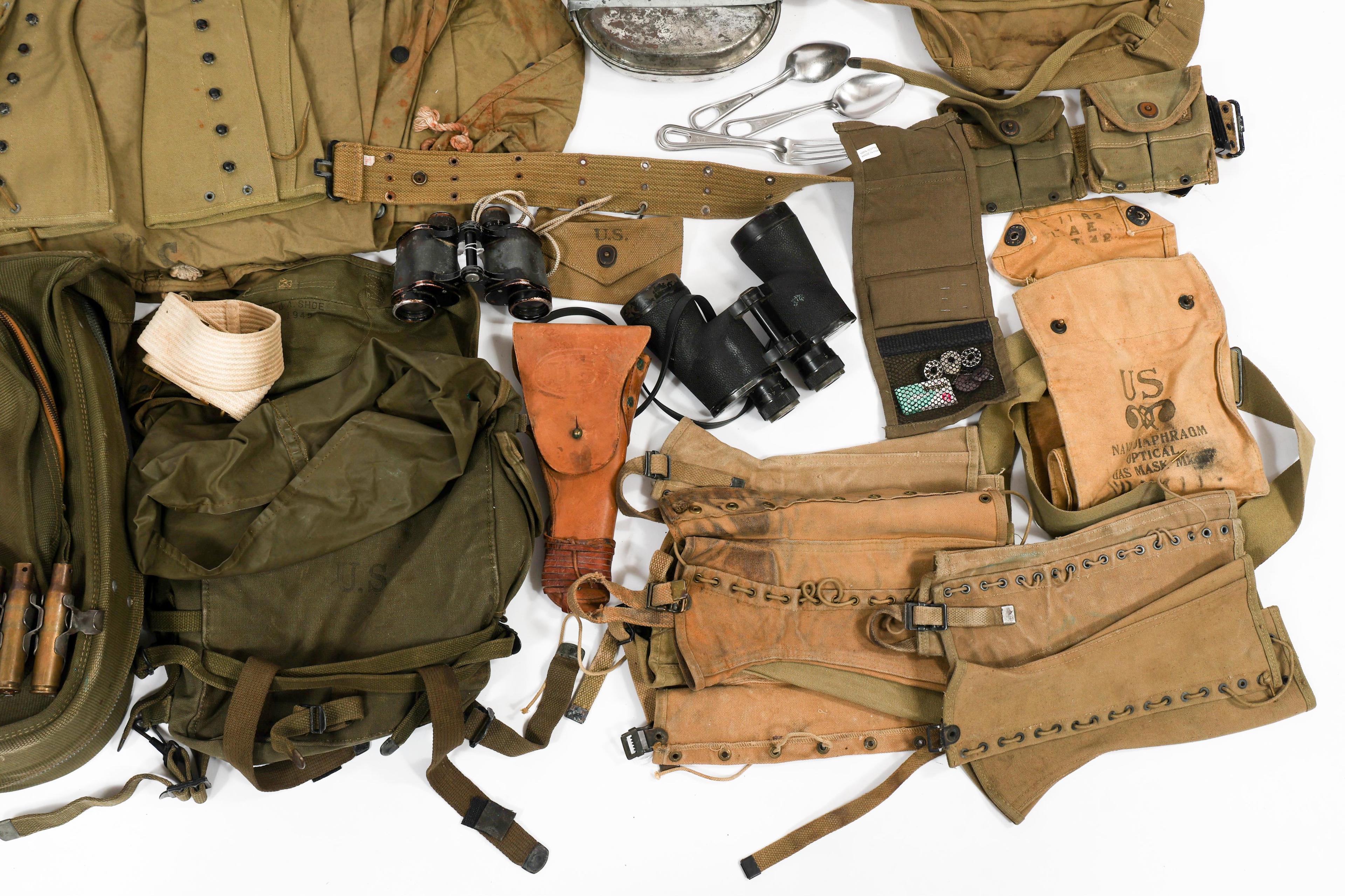 WWII US ARMY CARTRIDGE BELT & FIELD GEAR