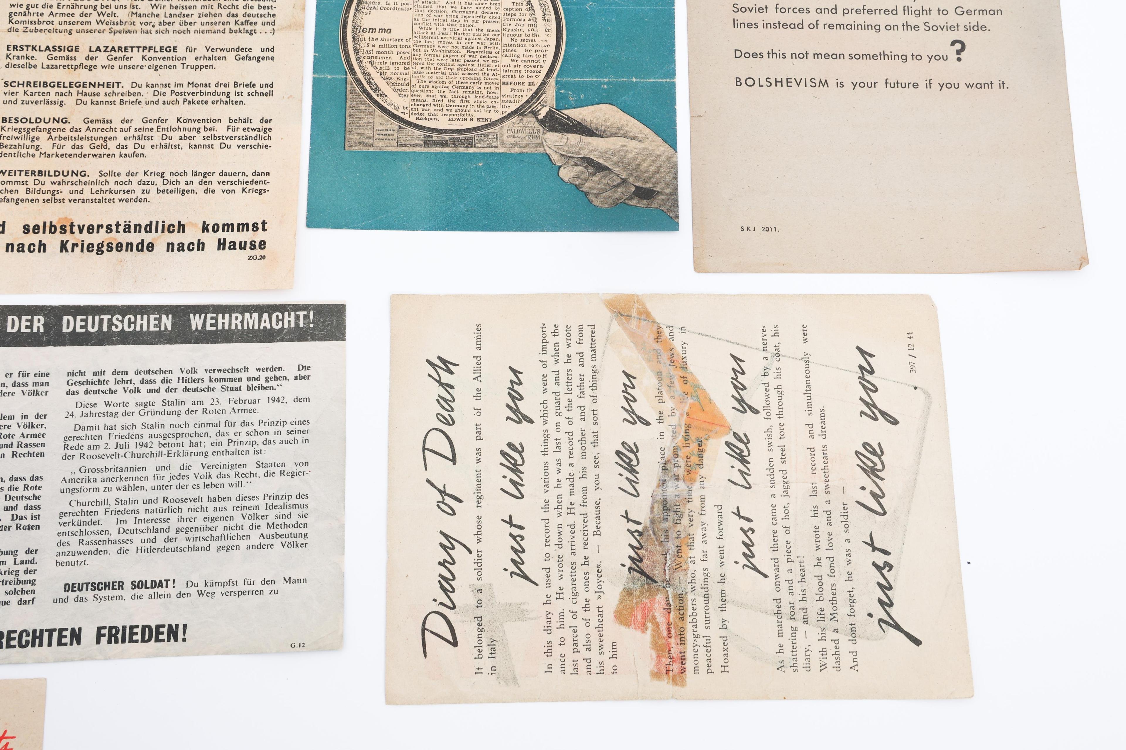 WWII GERMAN & US PROPAGANDA & LIFE SAVING LEAFLETS