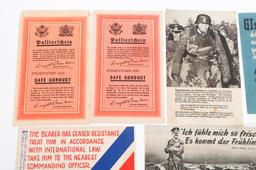 WWII GERMAN & US PROPAGANDA & LIFE SAVING LEAFLETS