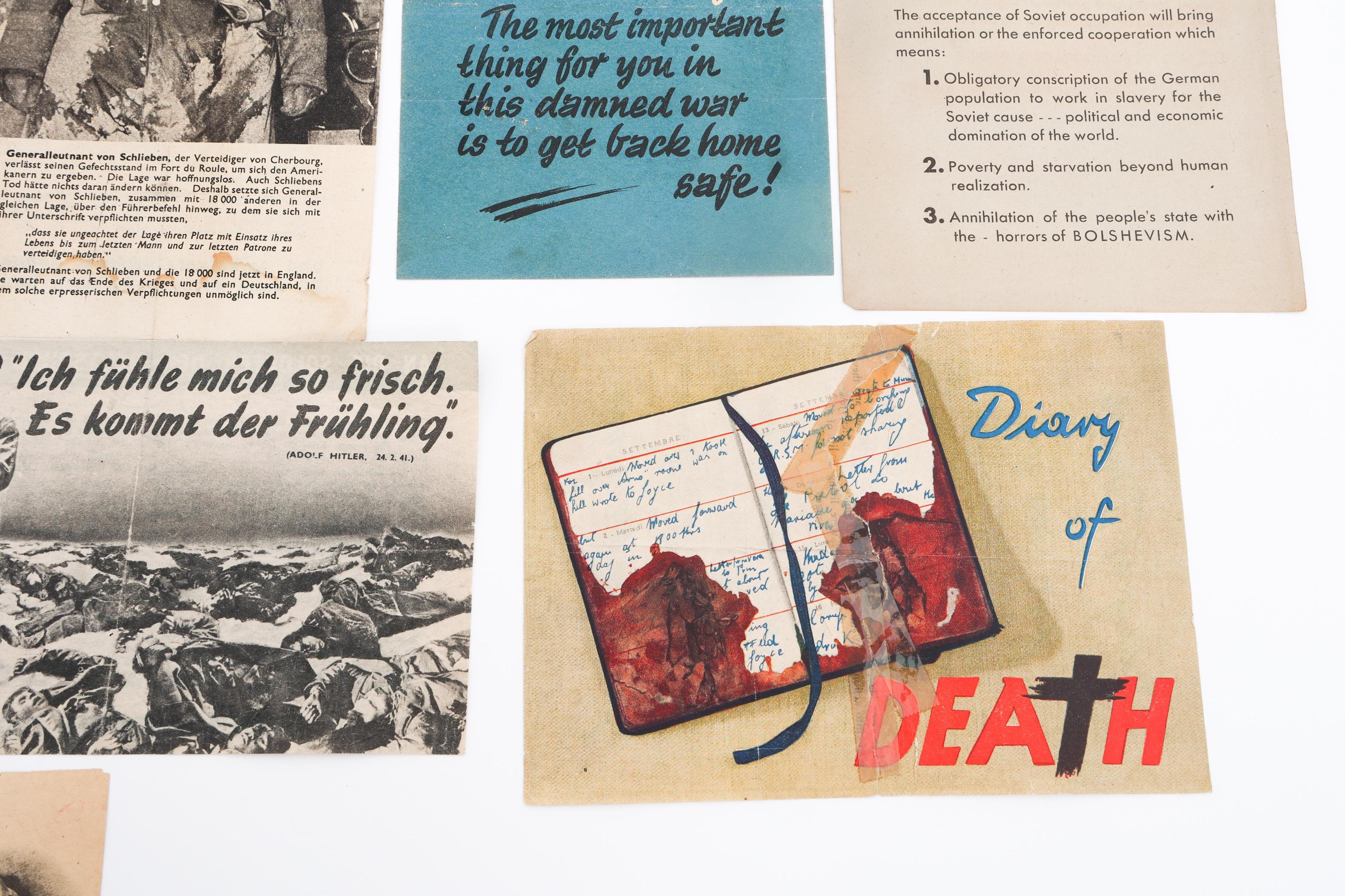 WWII GERMAN & US PROPAGANDA & LIFE SAVING LEAFLETS