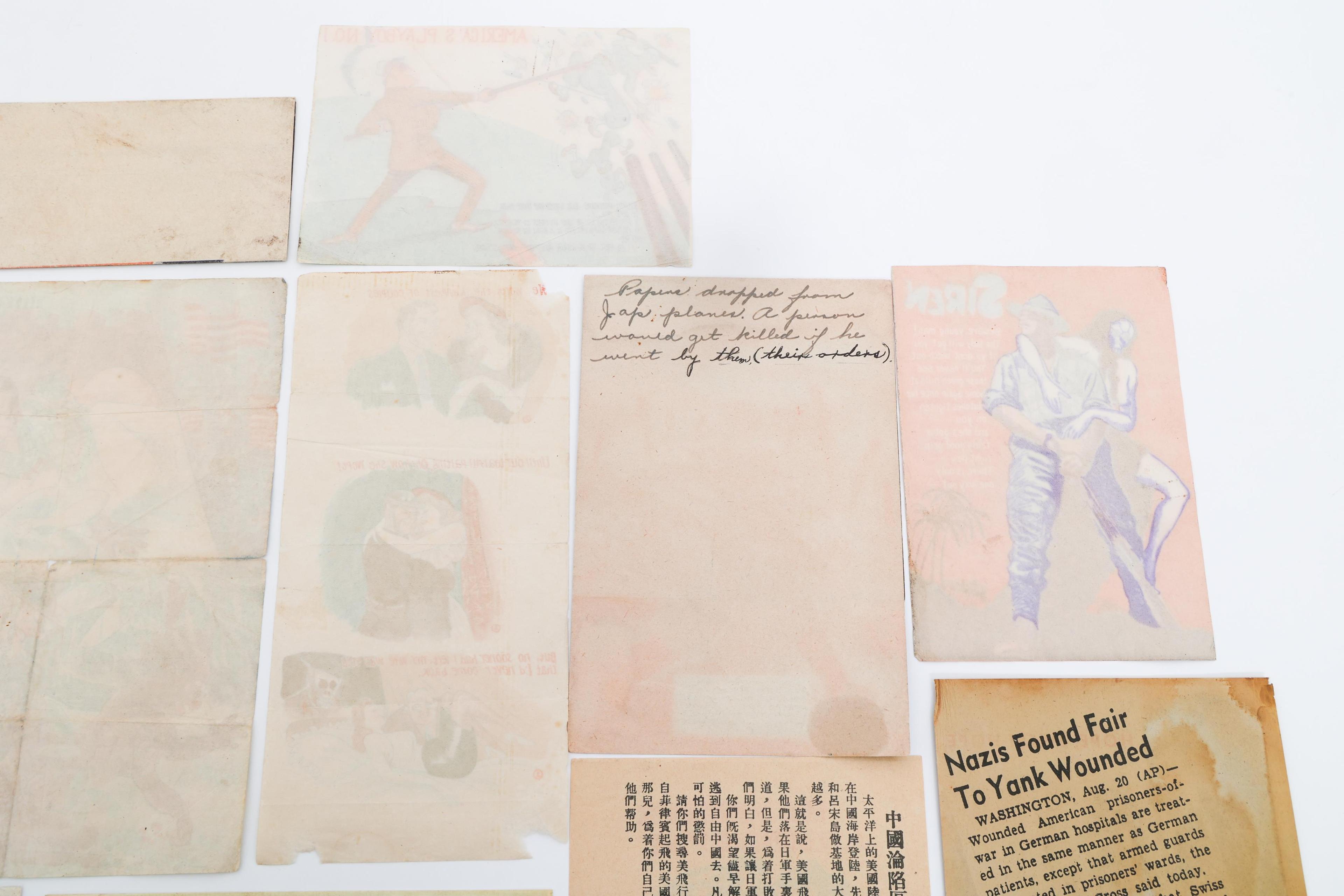 WWII US, JAPANESE, & GERMAN PROPAGANDA LEAFLETS