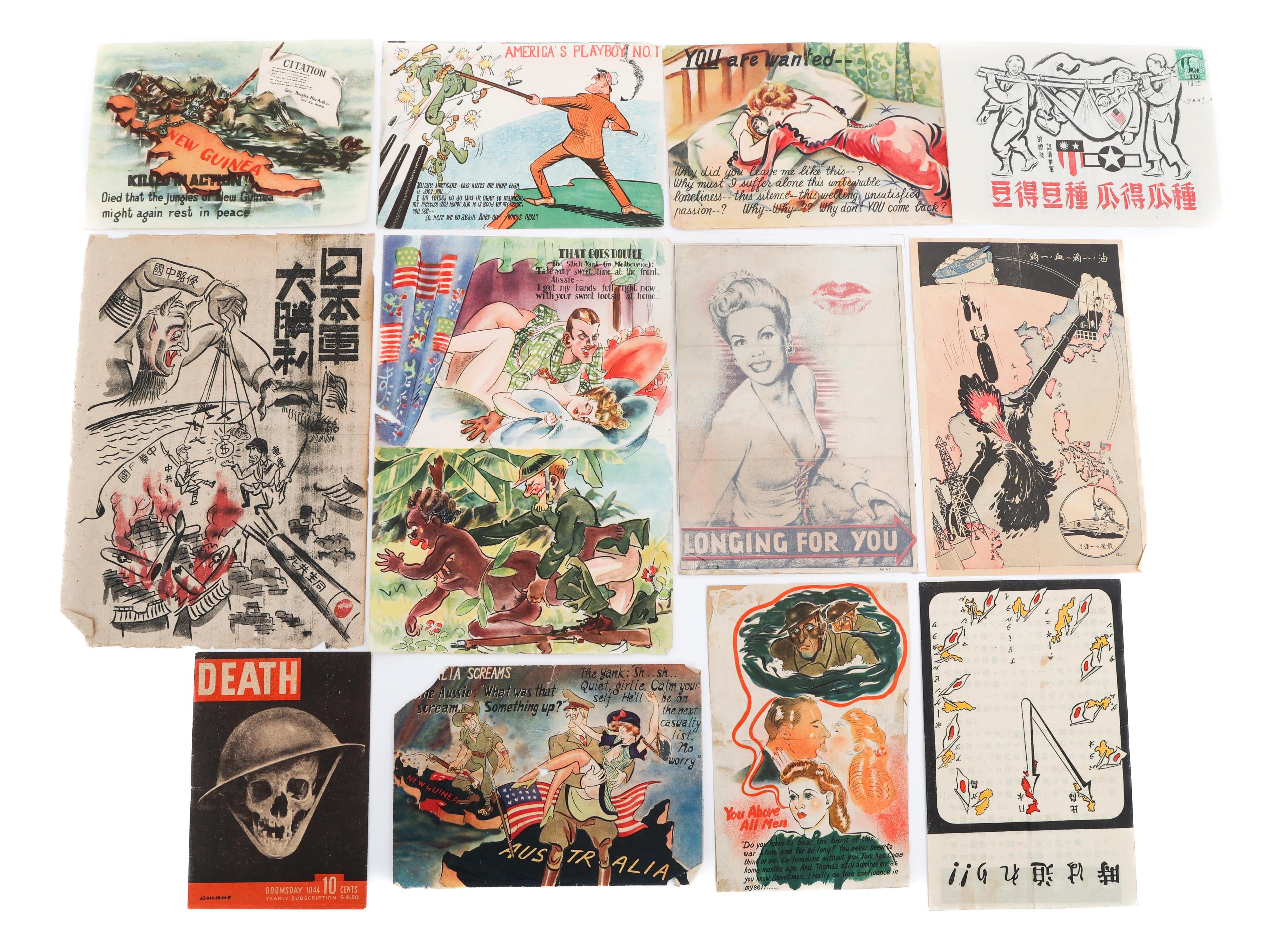 WWII US, JAPANESE, & GERMAN PROPAGANDA LEAFLETS