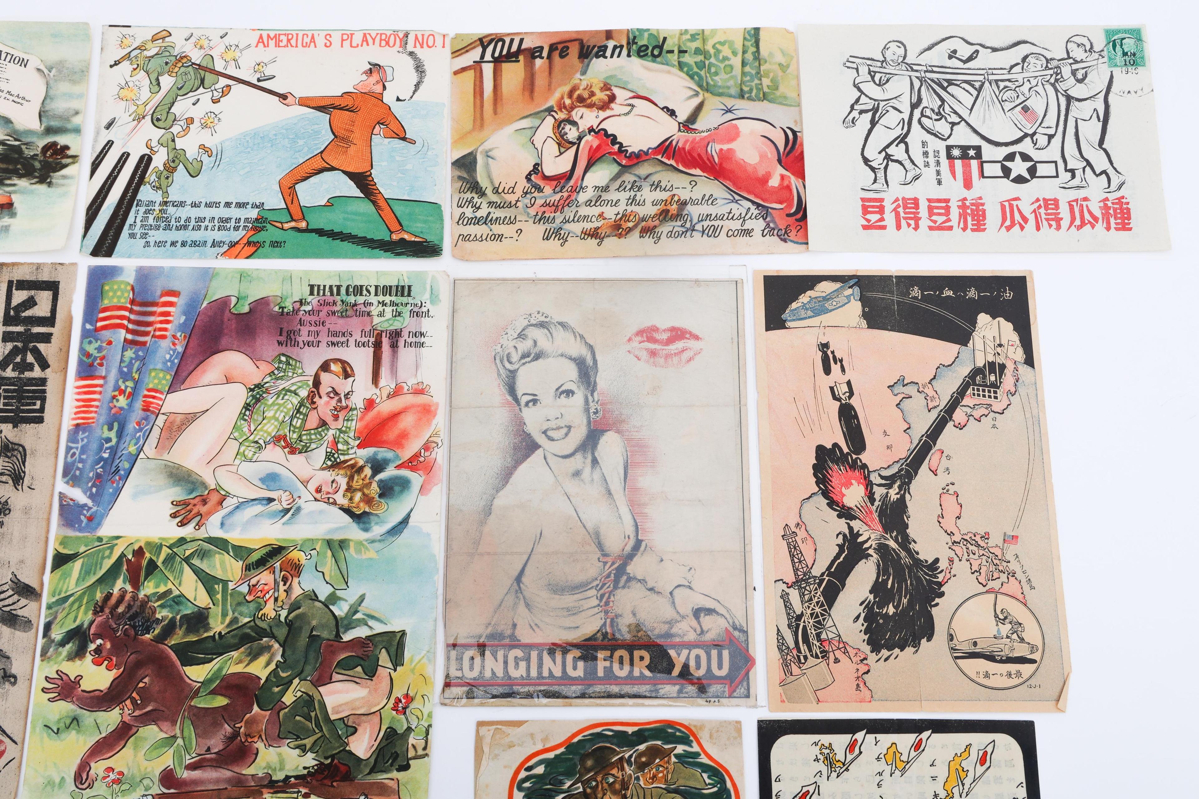 WWII US, JAPANESE, & GERMAN PROPAGANDA LEAFLETS
