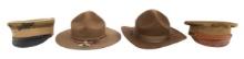 20TH C. US ARMY VISOR CAPS & CAMPAIGN HATS