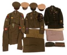 WWII US ARMY OFFICER & ENLISTED UNIFORM ITEMS