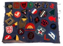 WWI AEF OCCUPATION US PATCHES SOUVENIR TAPESTRY