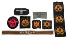 WWII GERMAN DAK CUFF TITLE & CLOTH INSIGNIA