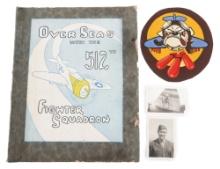 WWII USAAF 512th FIGHTER SQ NAMED PATCH & BOOK