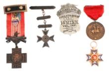 19th - 20th C. US 14K GOLD MOLLUS & MEDAL GROUP