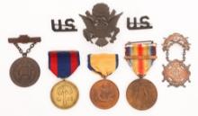 SPAN-AM WAR - WWI US ARMY MEDAL & INSIGNIA GROUP