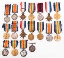 WWI BRITISH SERVICE & CONDUCT MEDALS
