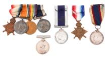 WWI BRITISH SERVICE & CONDUCT MEDALS
