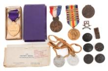 WWI US AEF NAMED PURPLE HEART GROUPING
