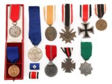 WWII GERMAN IRON CROSS, MEDALS & RIBBONS