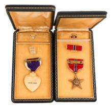 WWII US ARMY NAMED KIA BRONZE STAR & PURPLE HEART